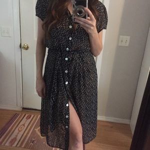 Sheer black polka dot dress